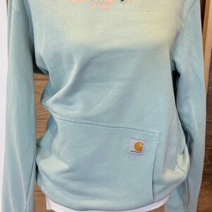 Carhartt Women's Light Blue Crew Neck Sweater